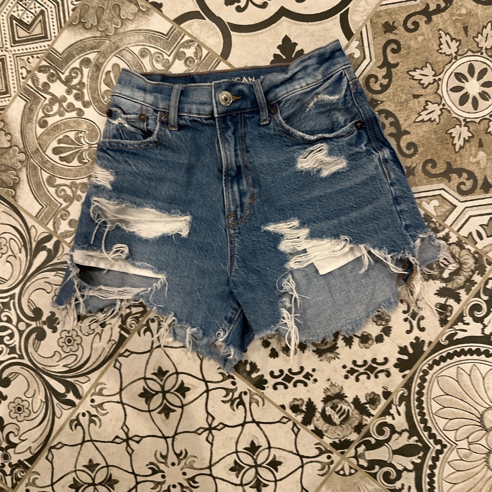 Distressed Denim Shorts